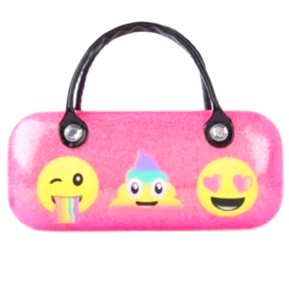 Girls Emoji Glitter Sunglasses Case NEW